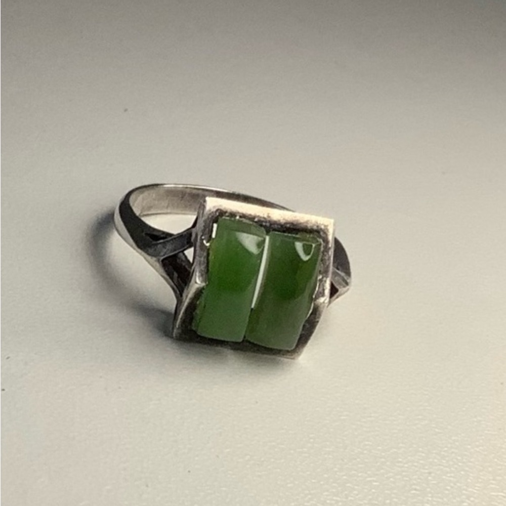 NEW STG silver Jade ring vintage